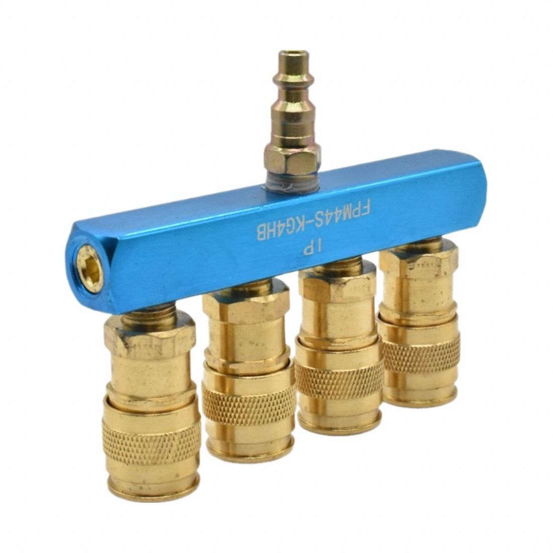 Pipe Manifold Fitting: Inline, Rectangle, Brass, 1 Inlets, 4 Outlets