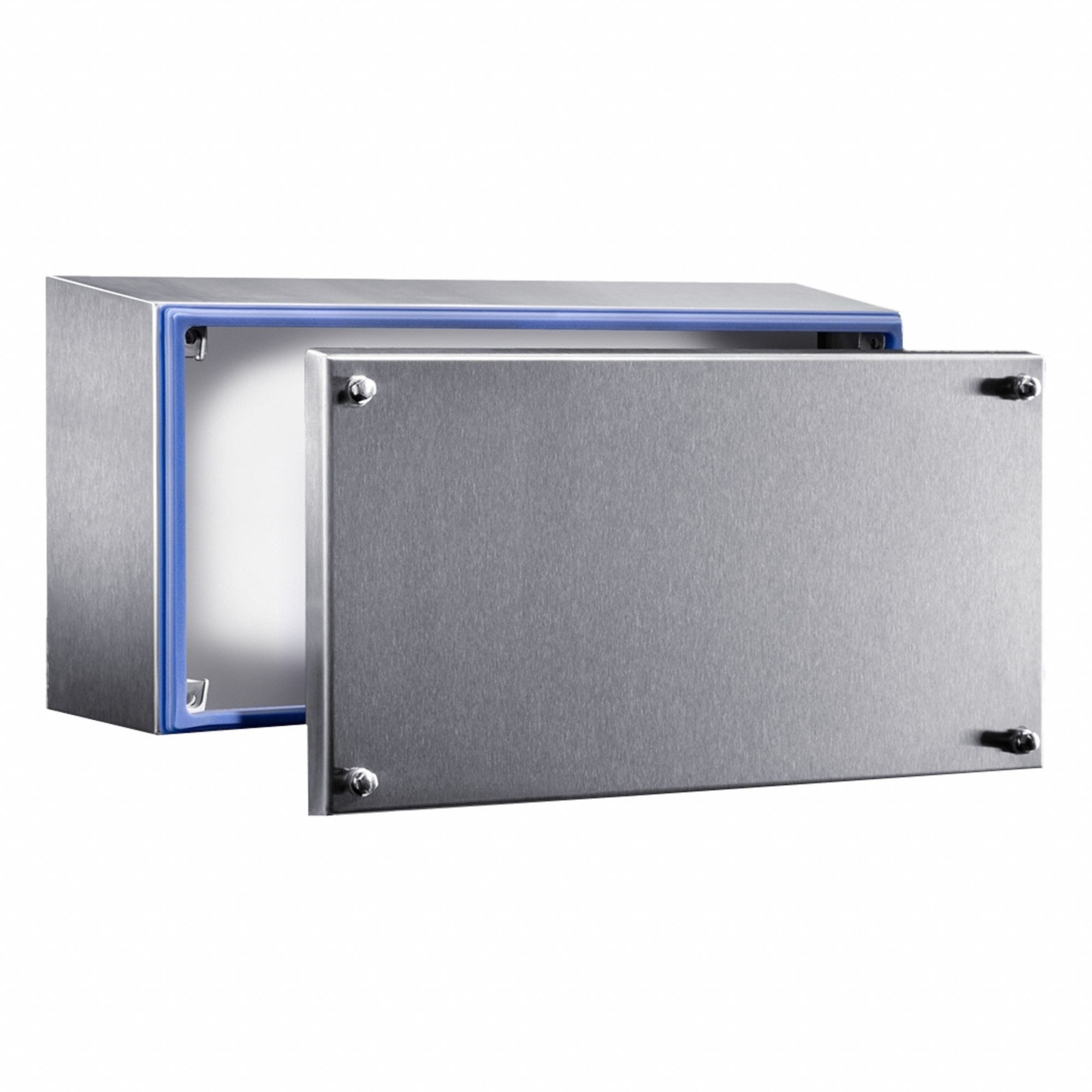 Enclosure: 304 Stainless Steel, 8 in x 16 in x 5 in, NEMA 1/12/13/3/3X/4/4X, Solid Cover