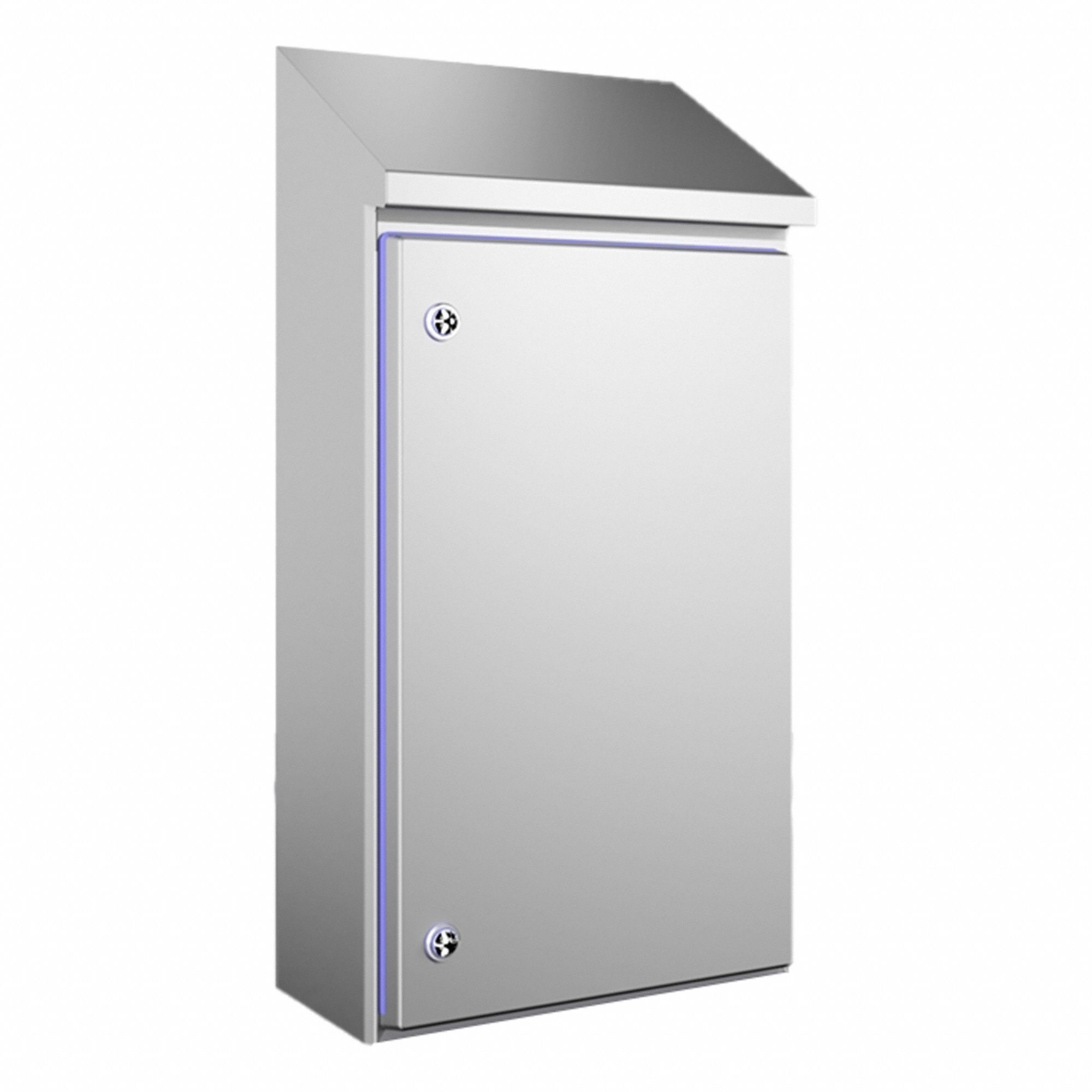 Sloped Top Enclosure: 304 Stainless Steel, 30 in x 15 in x 8 in, NEMA 1/12/13/3/3X/4/4X