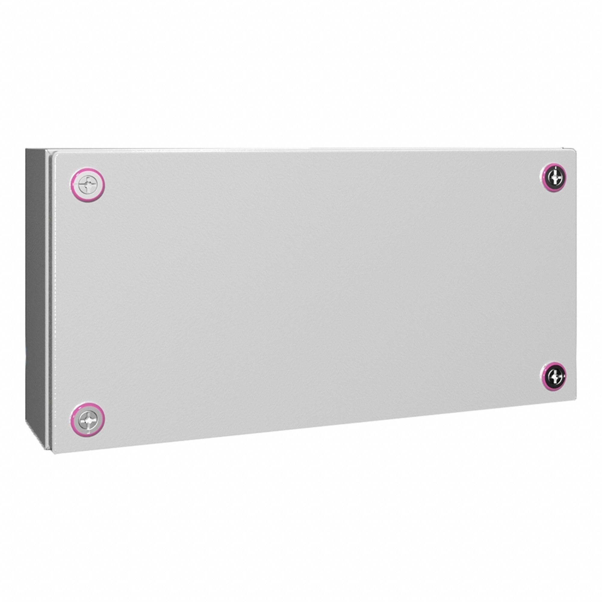 Enclosure: Light Gray, Steel, 7 in x 15 in x 5 in, NEMA 1/12/3R/4, Solid Cover