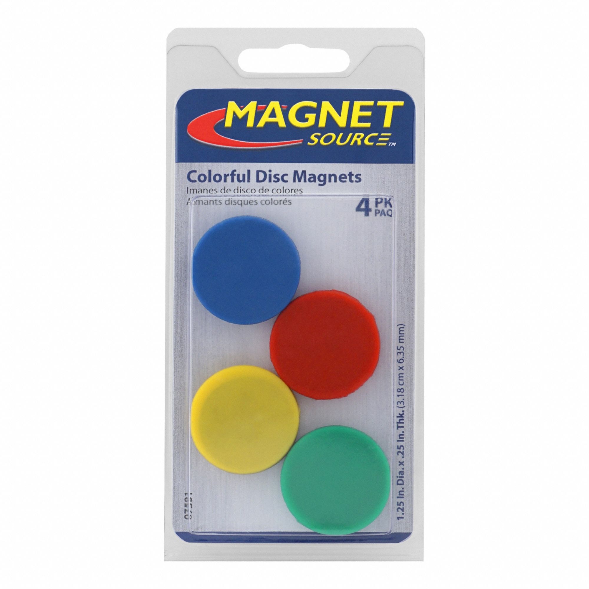 Disc Magnets Red Blue Green Yellow PK4