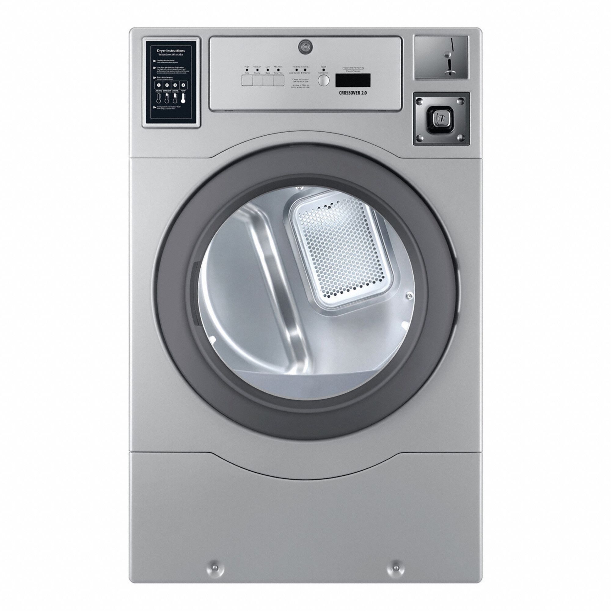 Dryer: Gas, Stainless Steel, 7 cu ft Capacity, Coin-Operated