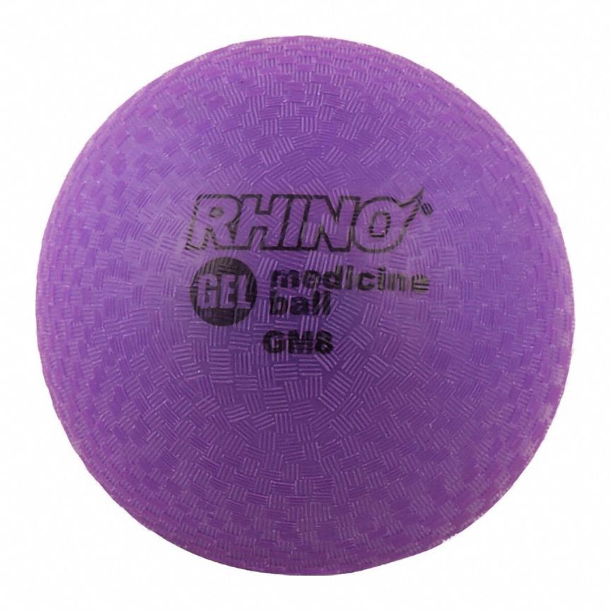 Medicine Ball: 8 1/2 in Overall Dia, Purple, 8 lb