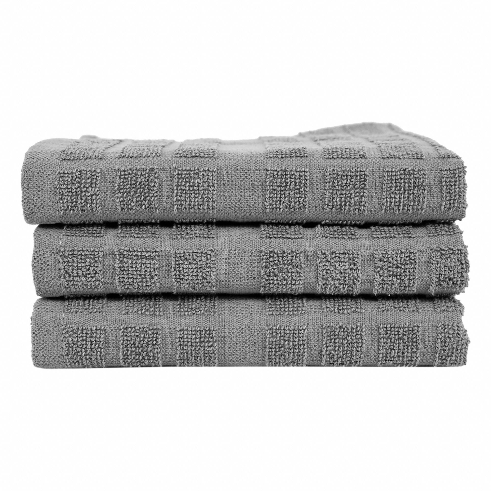 Kitchen Towel: Gray, Coordinating Solid, 100% Ring-Spun Cotton Material, 25 in Overall Lg