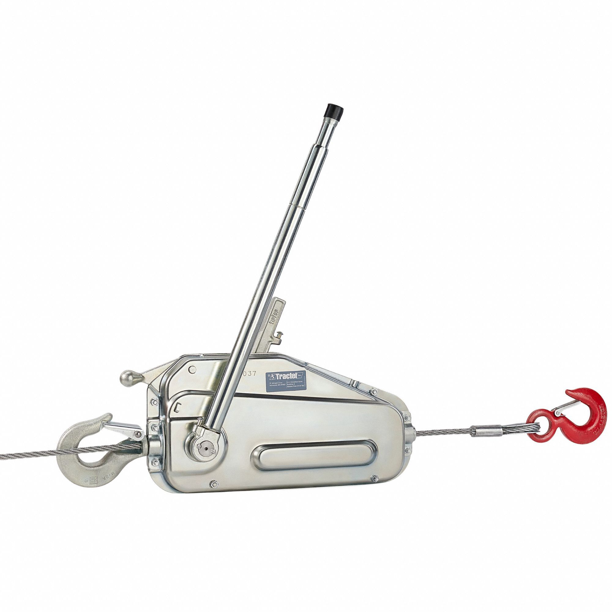 TRACTEL, Wire Rope Hoist, Hook Mounted No Trolley, Manual Cable Hoist