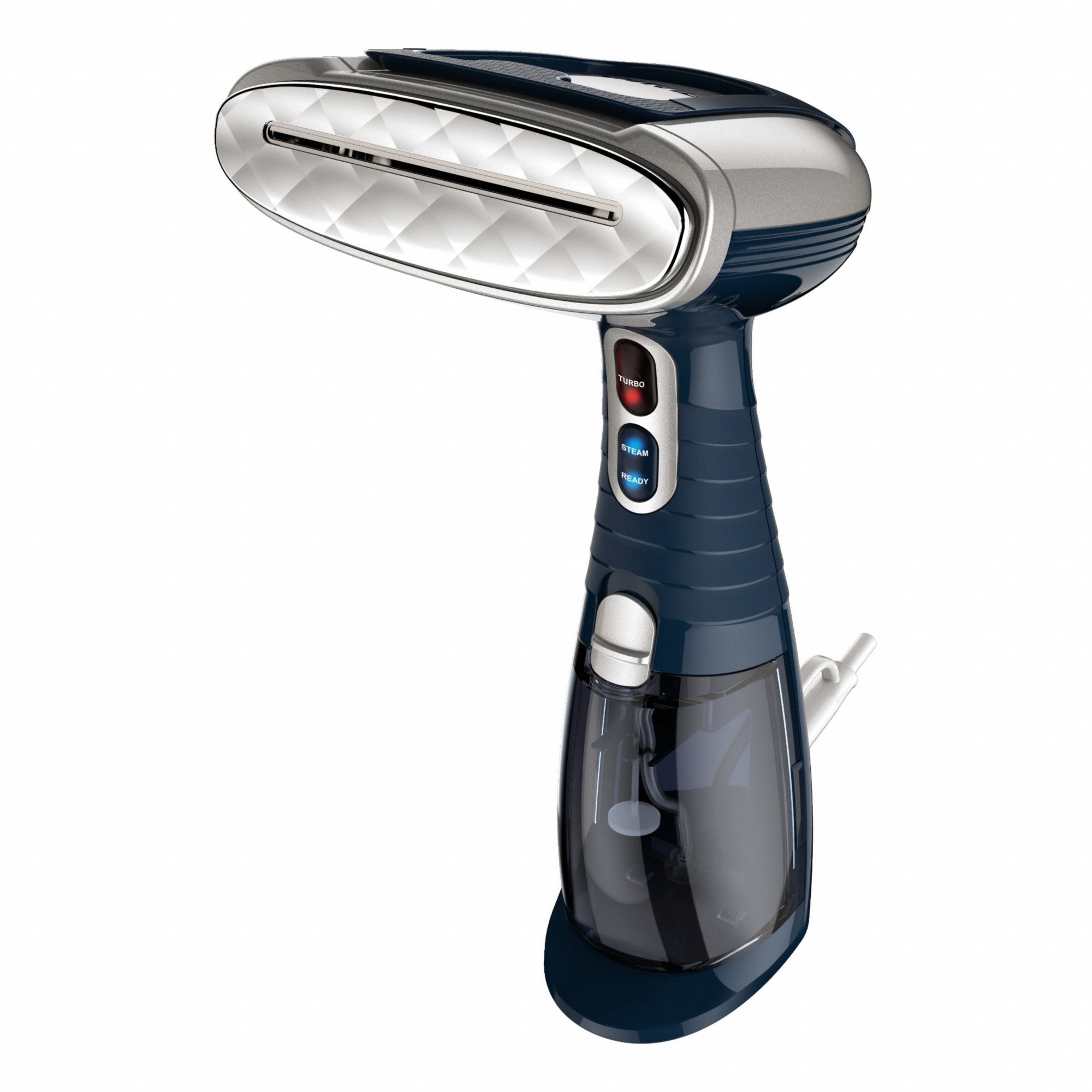 Garment Steamer: 15 min Steam Time, 13 in Overall Lg, No Auto Shutoff, 7 in Overall Wd, Blue