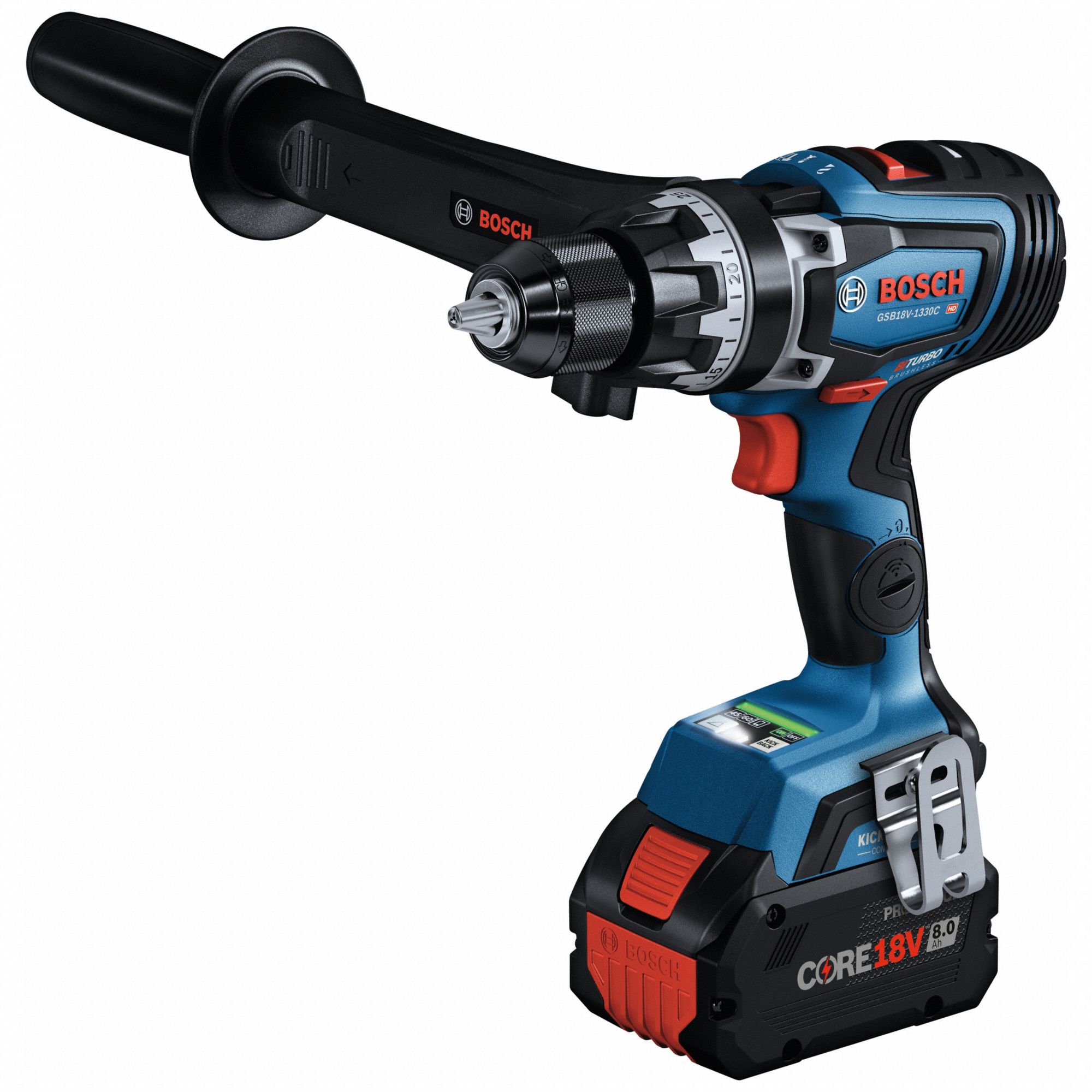 Hammer Drill/Driver: 18V DC, Premium, 1/2 in Chuck, 1/2 in Concrete Capacity, 2 Speeds