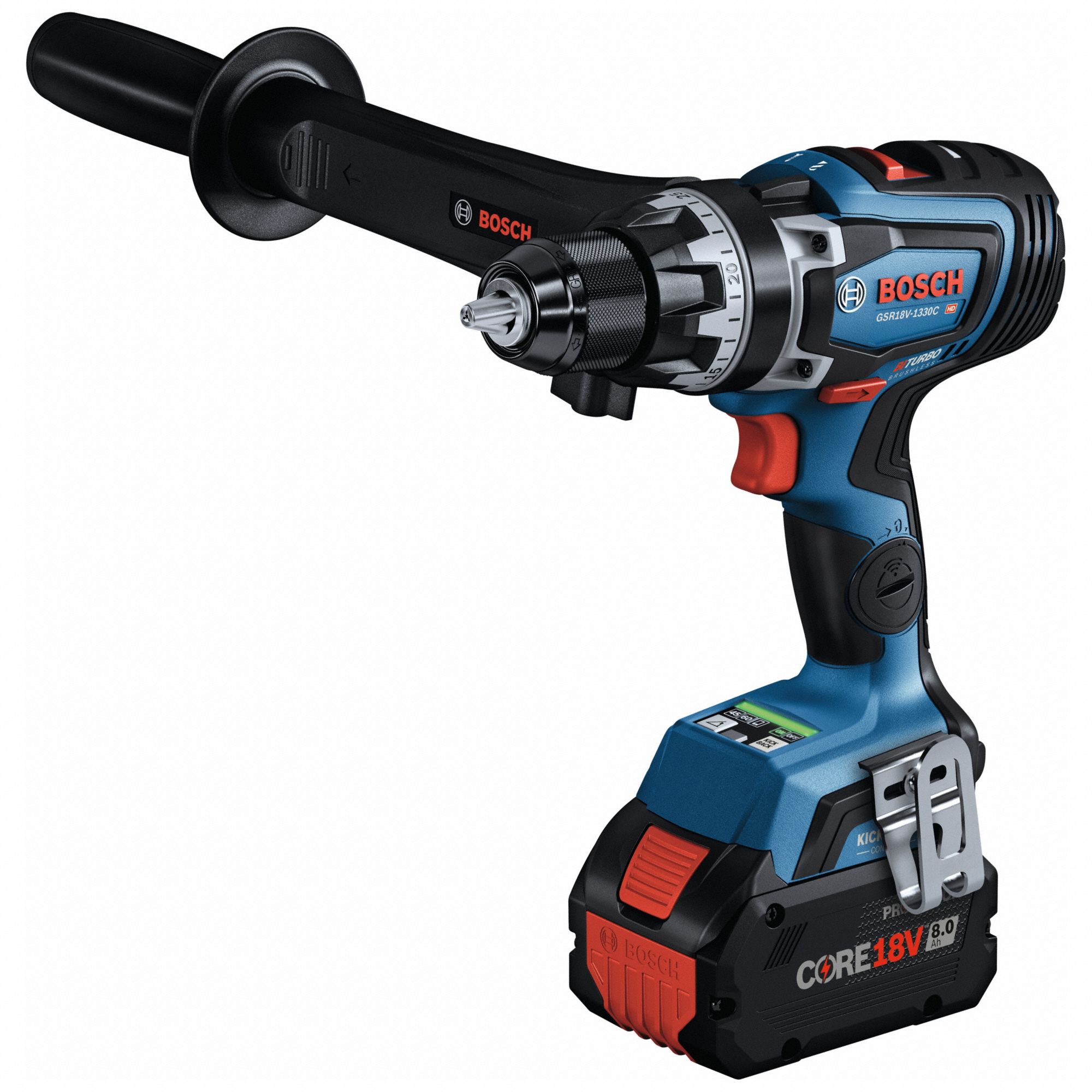 Drill: 1/2 in Chuck, 2, 200 RPM Max., Brushless, Battery Included, (1) 8.0 Ah, 18 V DC Volt