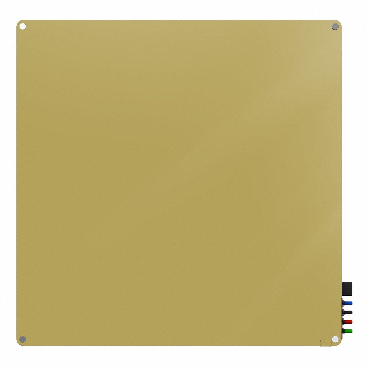 Dry Erase Board: Glass, Frameless Style, 48 in Overall Ht, 48 in Overall Wd, Beige