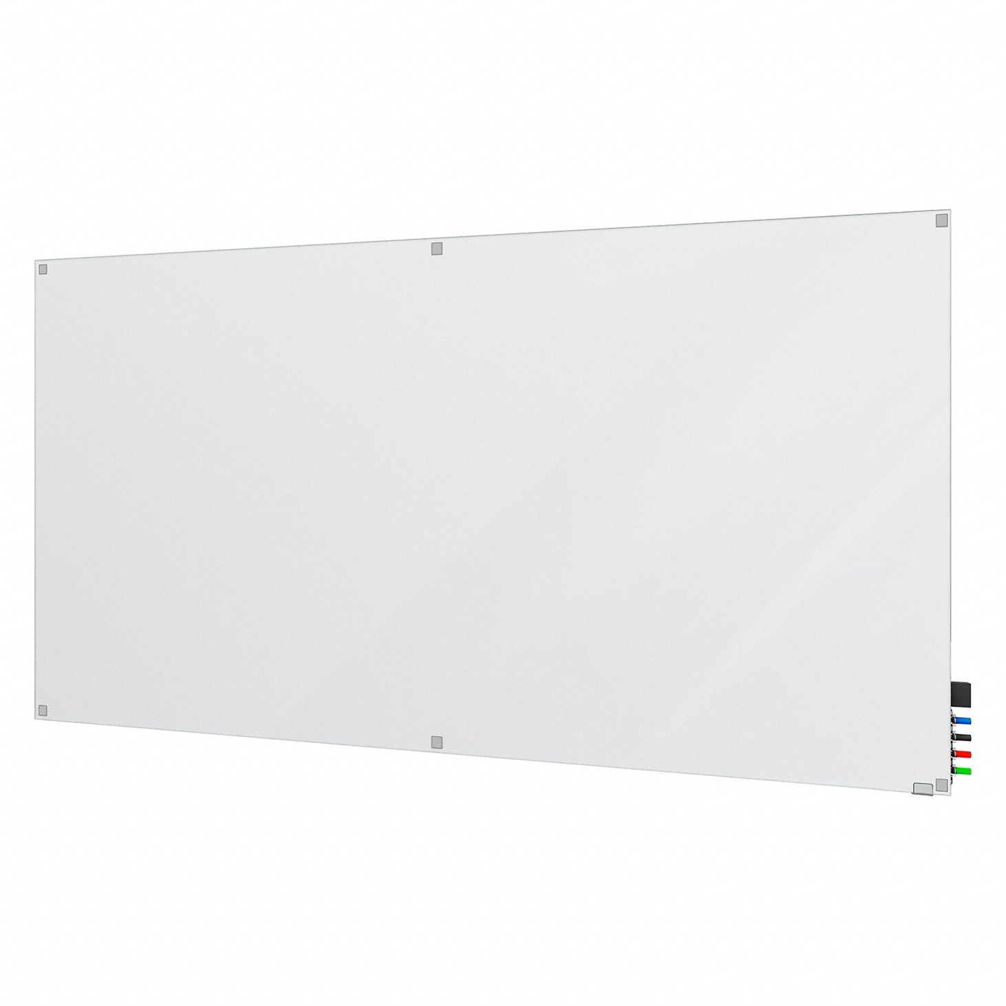 Dry Erase Board: Glass, Frameless Style, 48 in Overall Ht, 72 in Overall Wd, Frosted