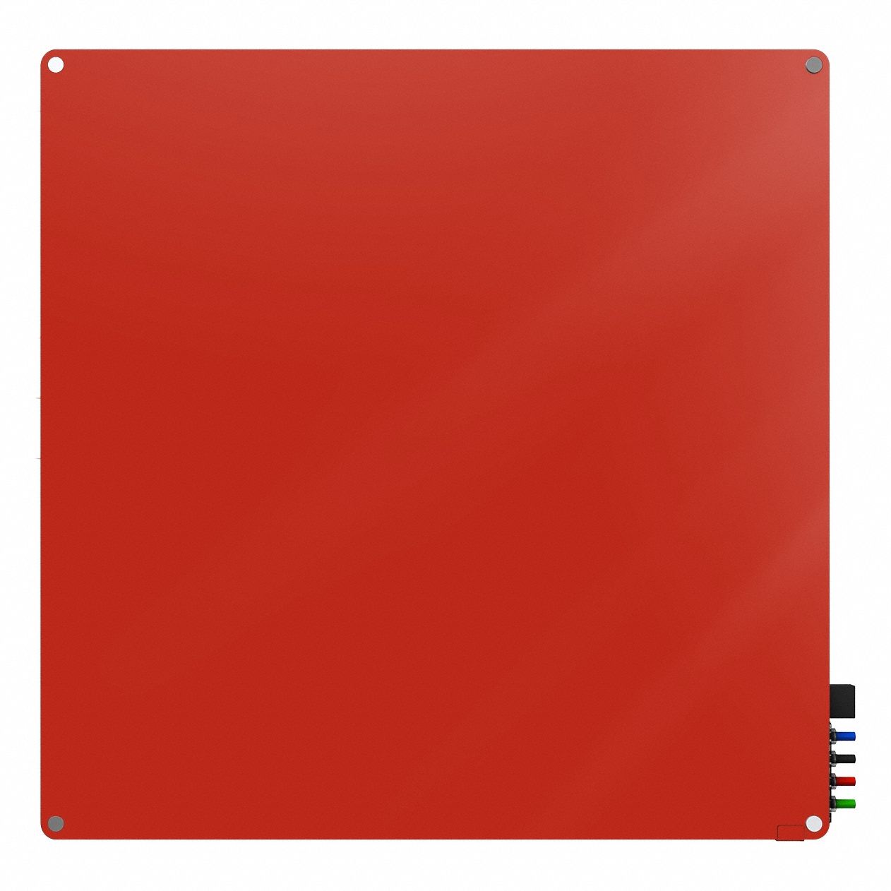 Dry Erase Board: Glass, Frameless Style, 48 in Overall Ht, 48 in Overall Wd, Peach