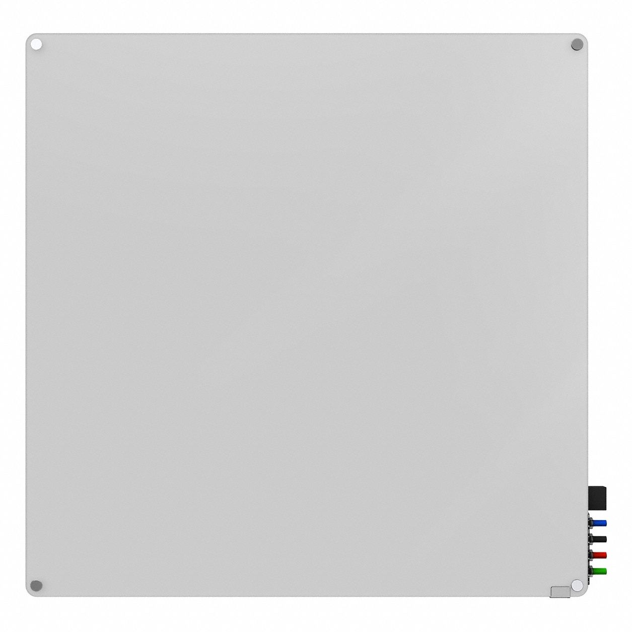 Dry Erase Board: Glass, Frameless Style, 48 in Overall Ht, 48 in Overall Wd, White