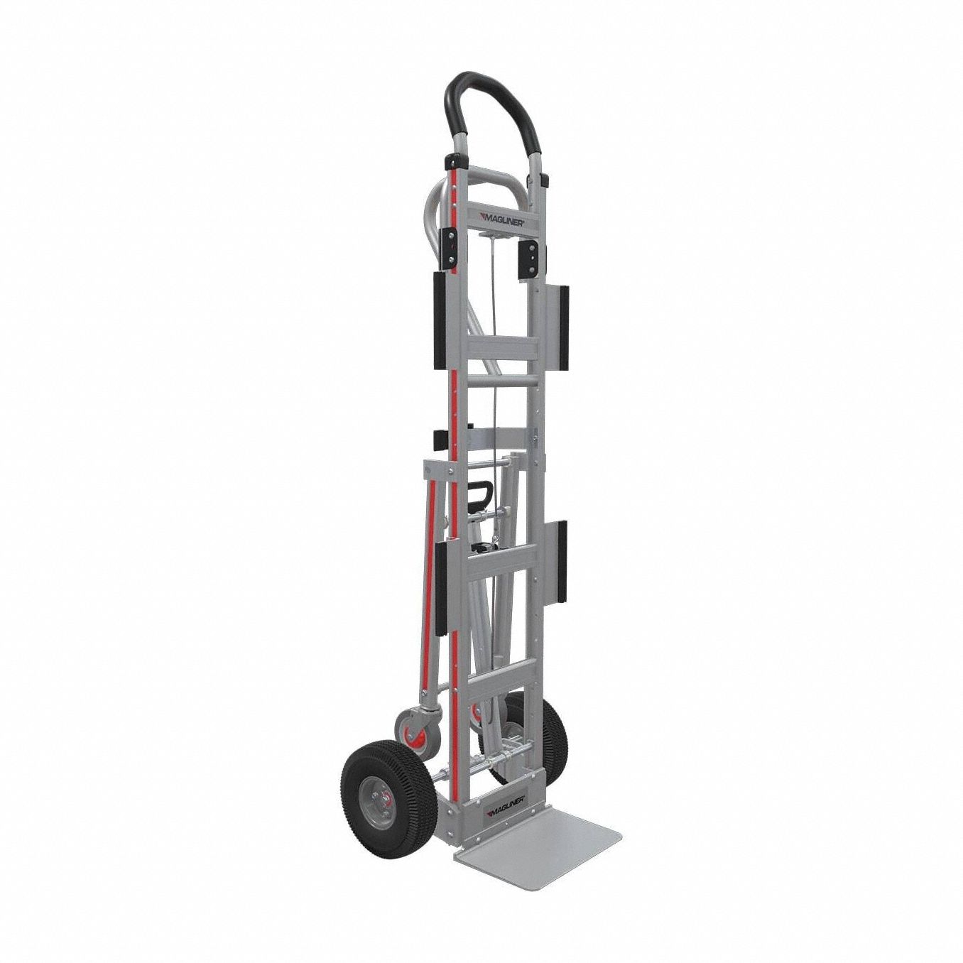 MAGLINER Appliance Hand Truck: 600 lb, Single-Loop, Silver, Aluminum, Pneumatic, 59 in Handle Ht (MPN HDARB1CE1D-12RLS). Key specifications — Brand: MAGLINER.