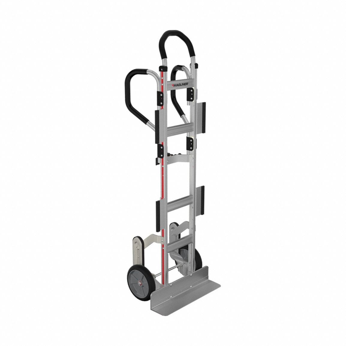 MAGLINER Appliance Hand Truck: 600 lb, Dual-Loop, Silver, Aluminum, Pneumatic, 57 in Handle Ht (MPN HDARB3CM2BC--R-S). Key specifications — Brand: MAGLINER.