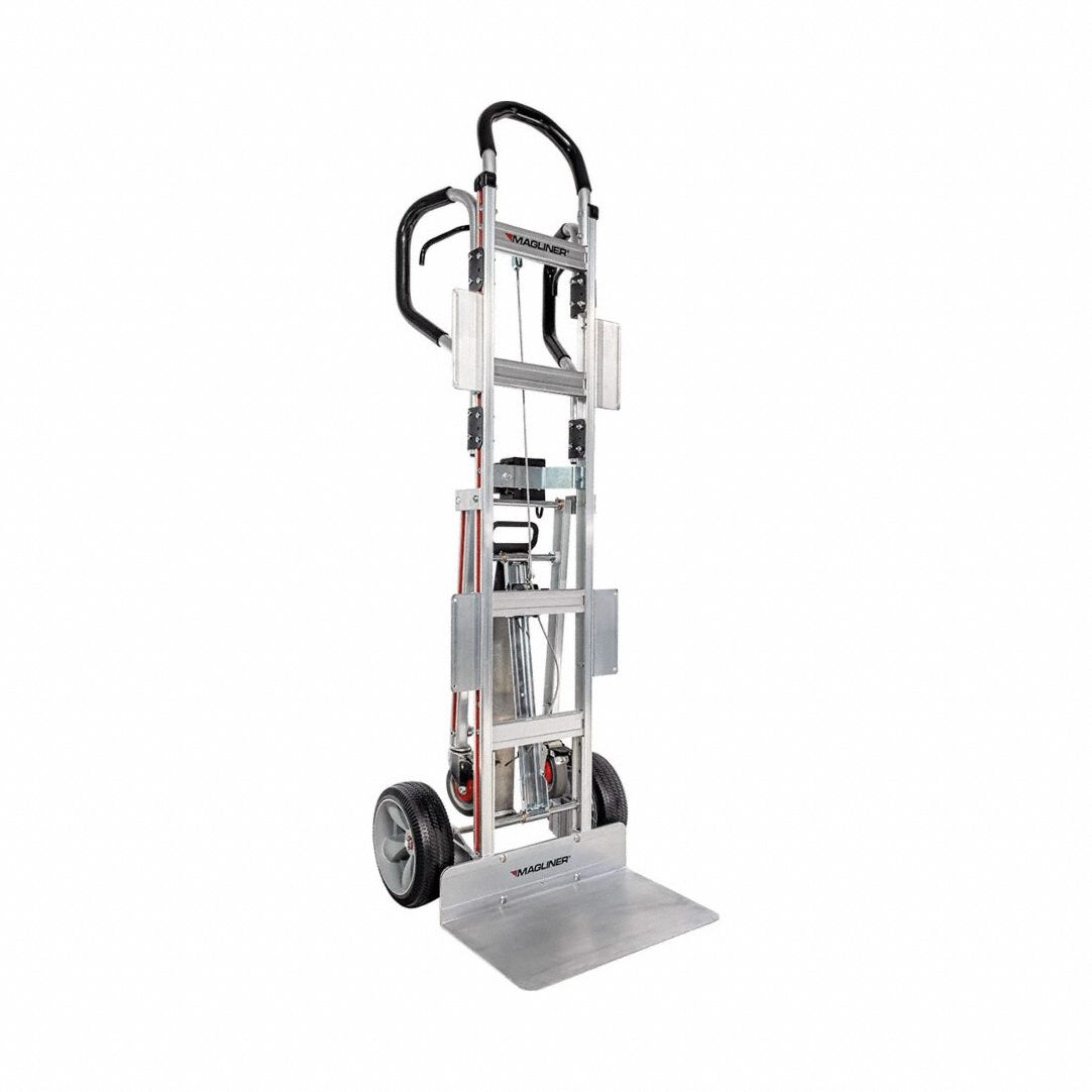 Appliance Hand Truck: 600 lb, Dual-Loop, Silver, 10 in Wheel Dia., Pneumatic, Foam