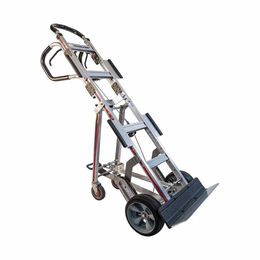 Appliance Hand Truck: 600 lb, Dual-Loop, Silver, 10 in Wheel Dia., Pneumatic, Foam