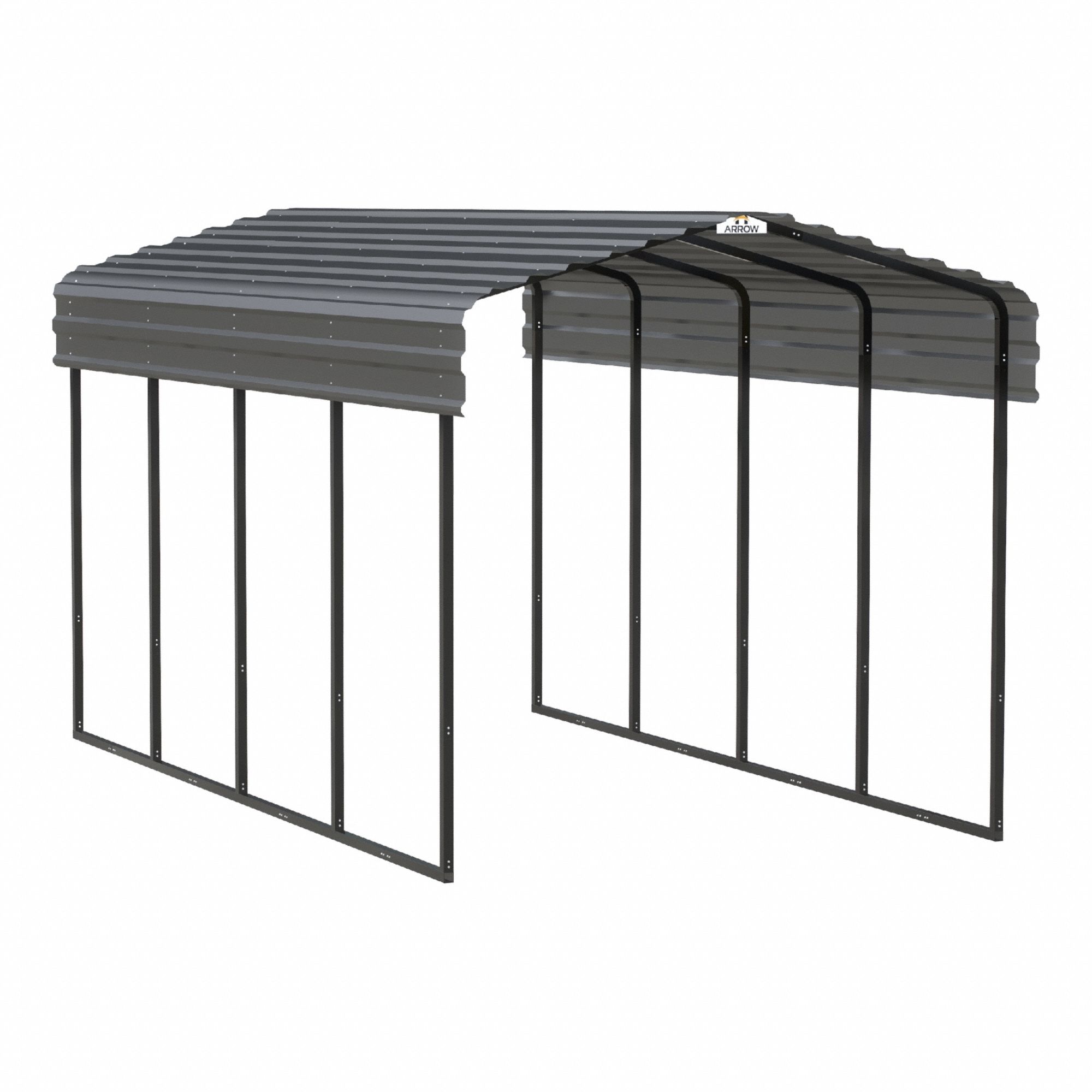 Carport: 20 ft Overall Lg, 10 ft Overall Wd, 9 ft Overall Ht, Powder Coated, Galvanized Steel