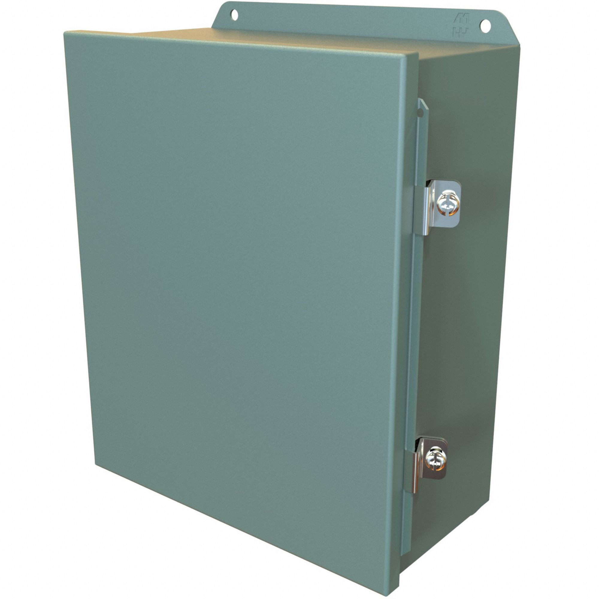 Electrical Enclosure: Steel, 12 in x 10 in x 5 in, NEMA 12/13/3R/4, Solid Cover, Hinged