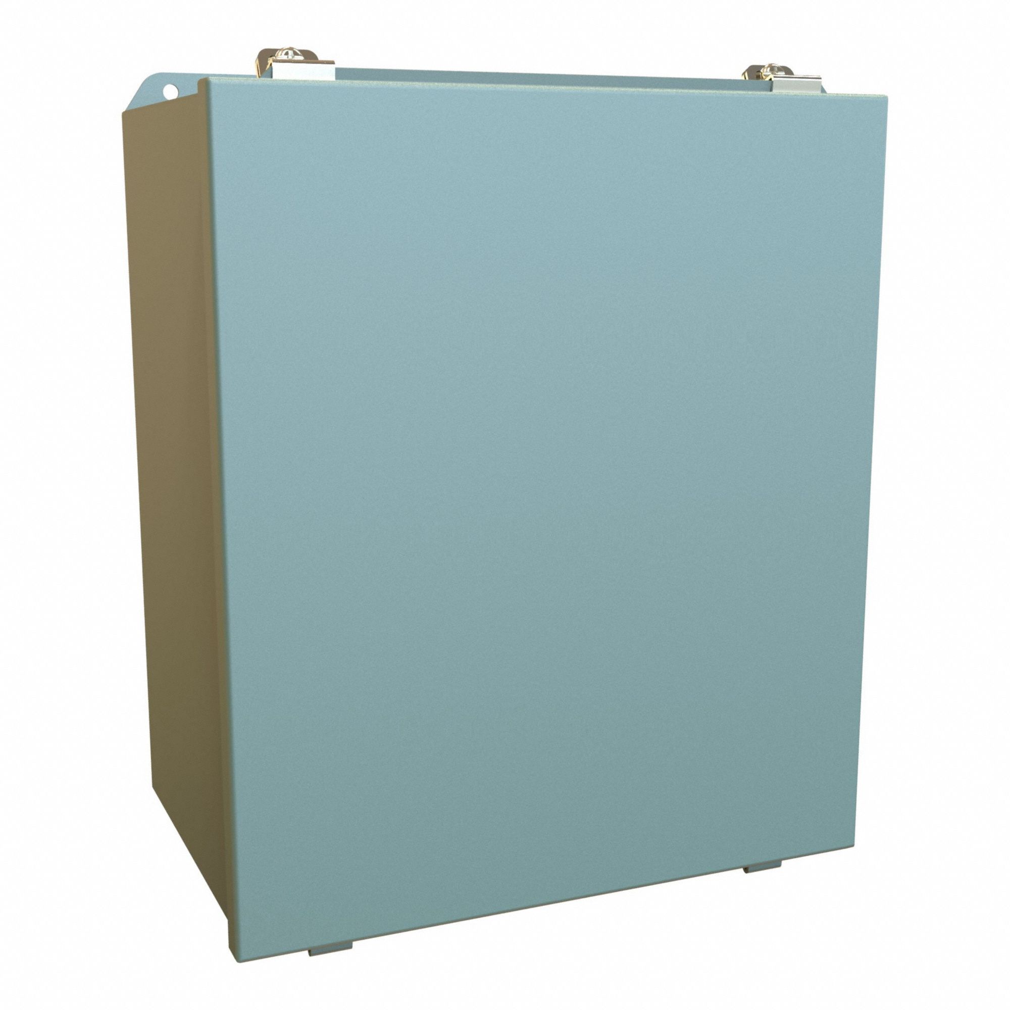 Enclosure: Steel, 14 in x 12 in x 8 in, NEMA 12/13/3R/4, Solid Cover, Clamp On