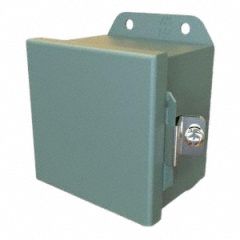 Electrical Enclosure: Steel, 14 in x 12 in x 6 in, NEMA 12/13/3R/4, Solid Cover, Hinged