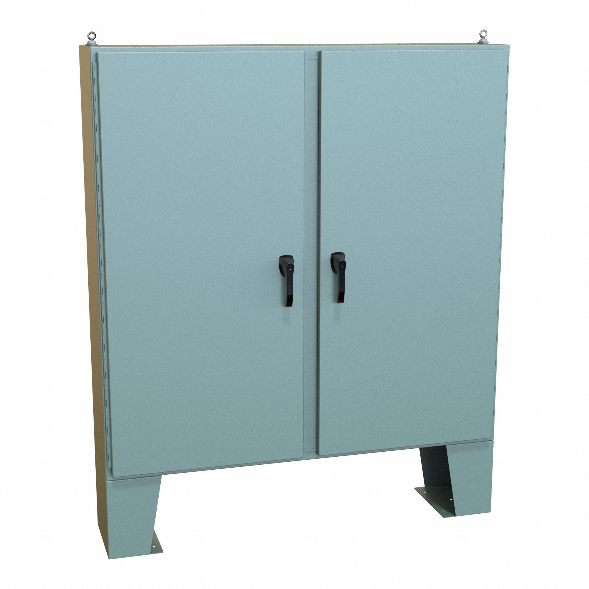 Electrical Enclosure: Steel, 60 in x 60 in x 13 in, NEMA 12/13/3R/4, w/Panel, Solid Cover