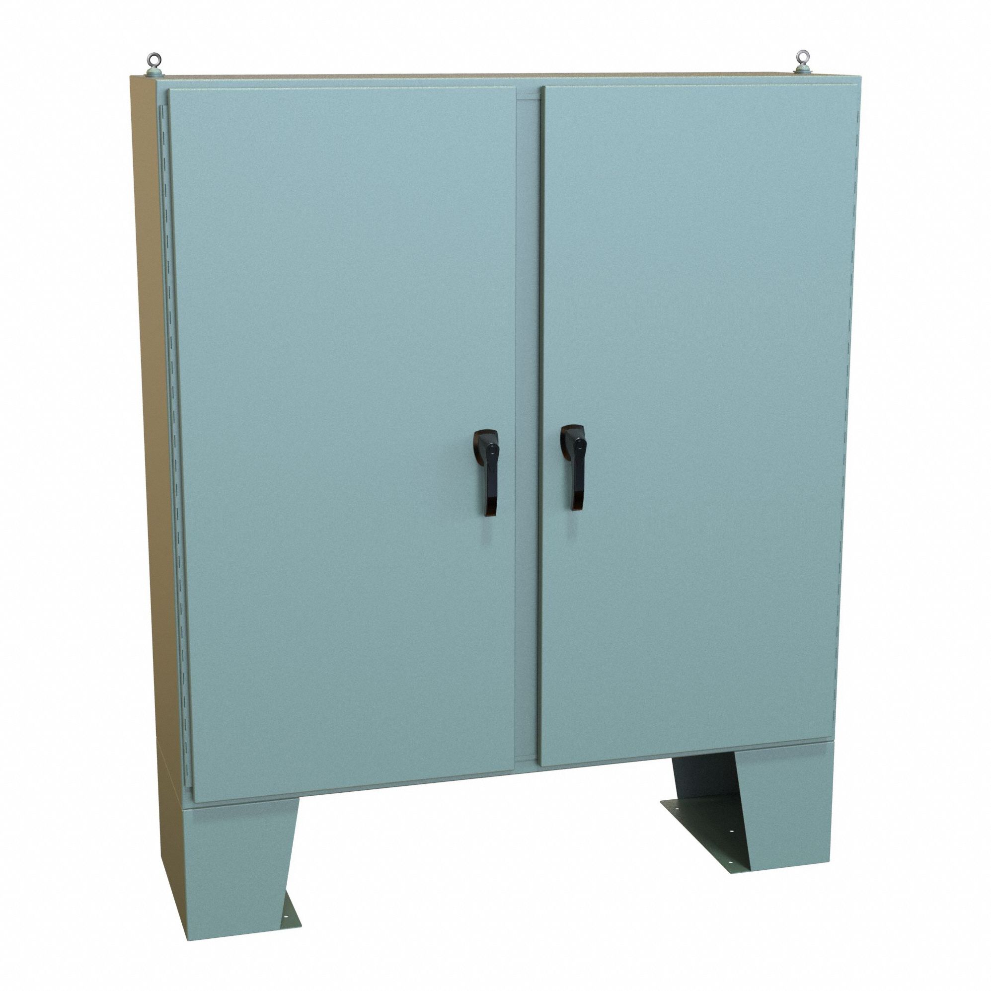 Electrical Enclosure: Steel, 60 in x 60 in x 19 in, NEMA 12/13/3R/4, w/Panel, Solid Cover