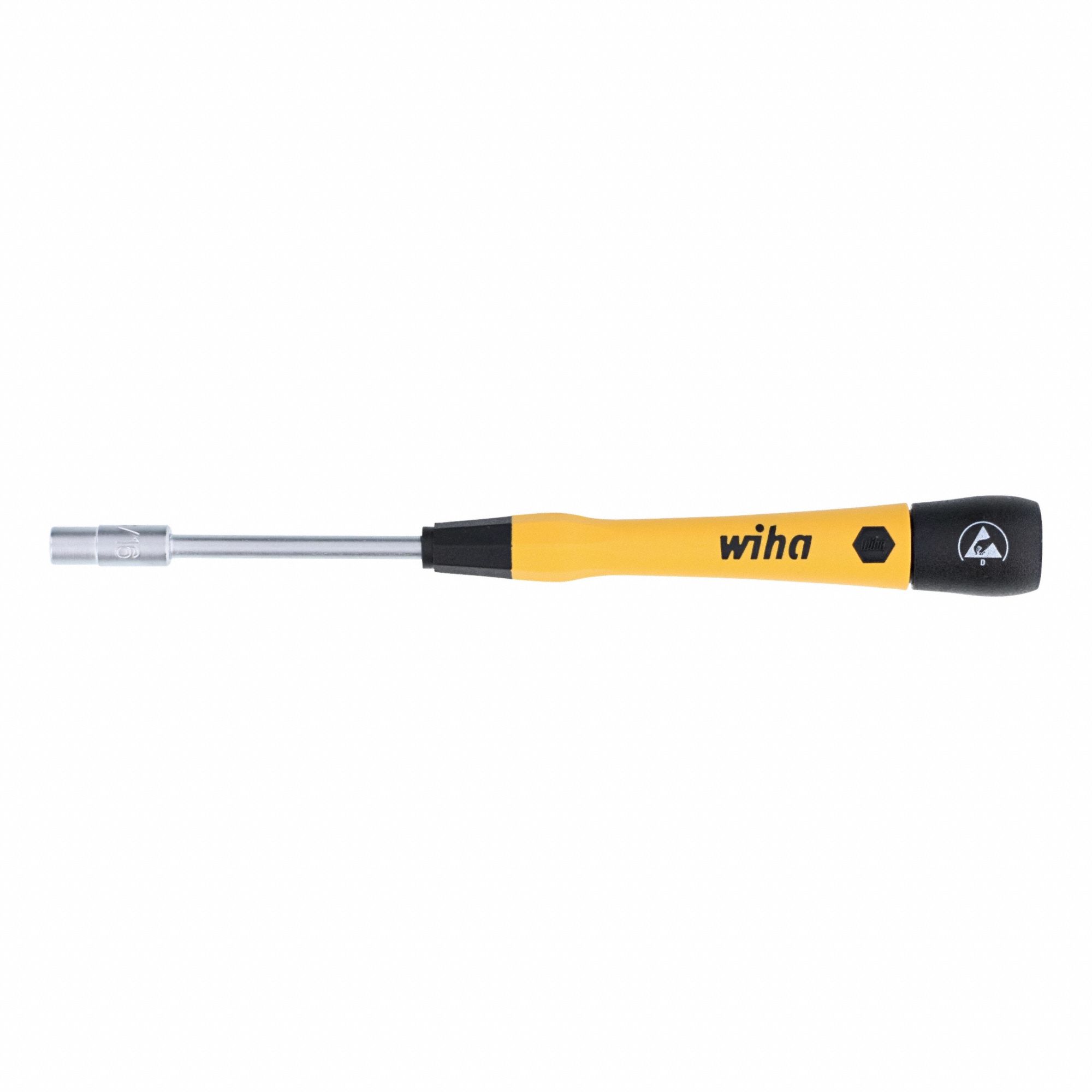 Nut Driver: Straight, Metric/SAE, Precision Nut Driver, 3/16 in Hex Size, 60 mm Overall Lg