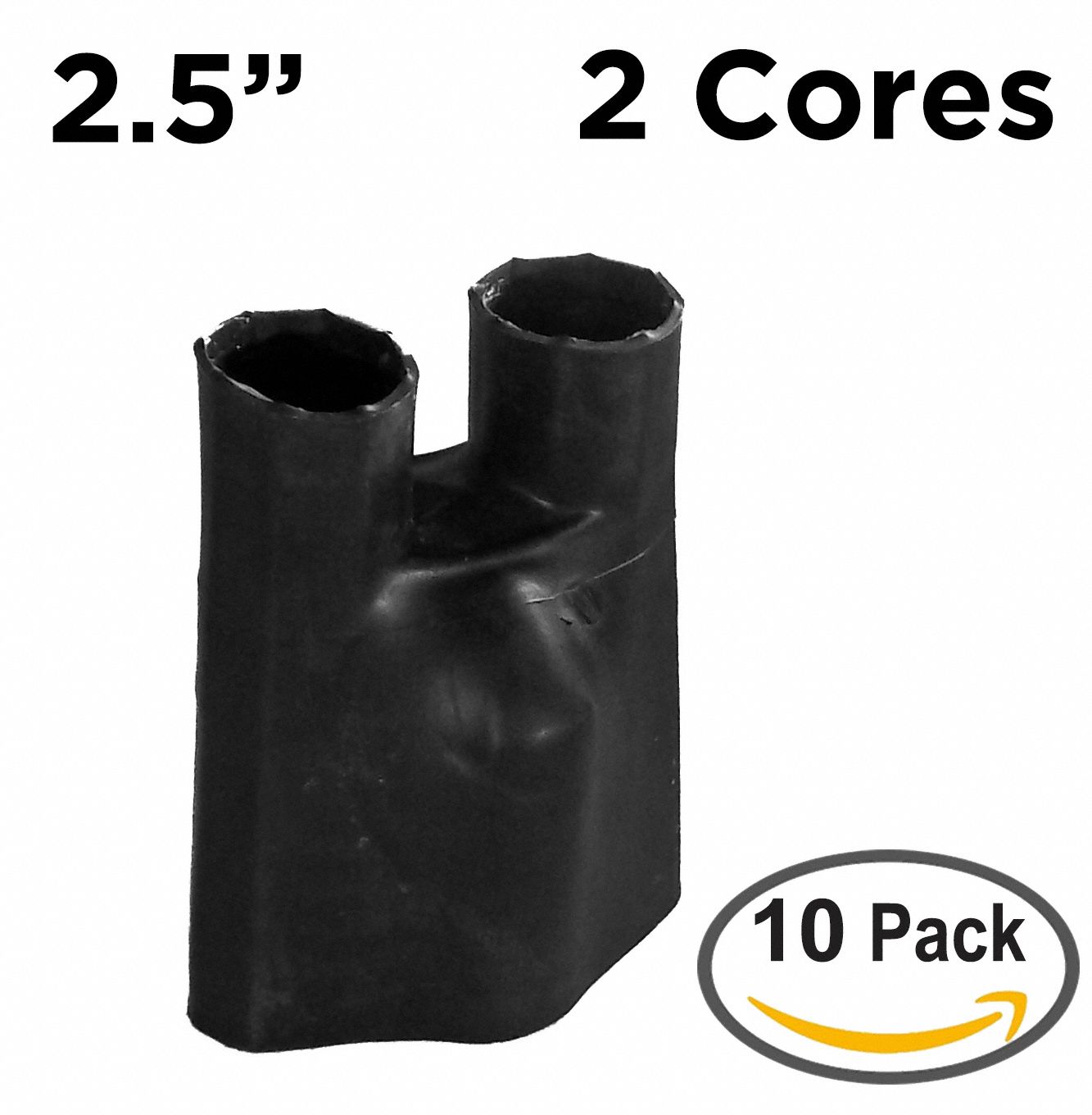 Heat Shrink Breakout Boots: 10 Pk, 2.36 in I.D. Before Shrinking, 4.1 in Lg, Black