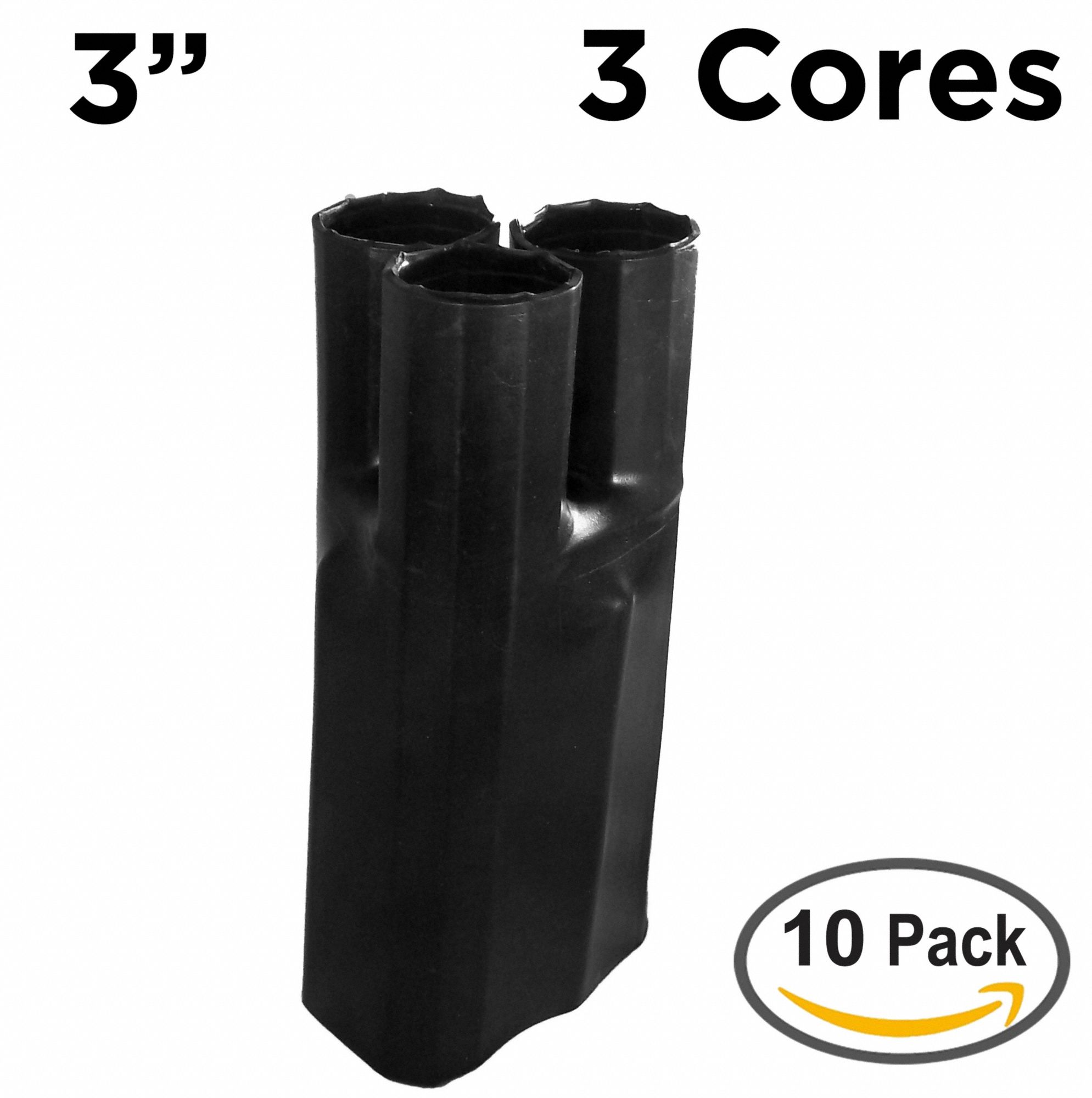 Heat Shrink Breakout Boots: 10 Pk, 3.14 in I.D. Before Shrinking, 7.7 in Lg, Black