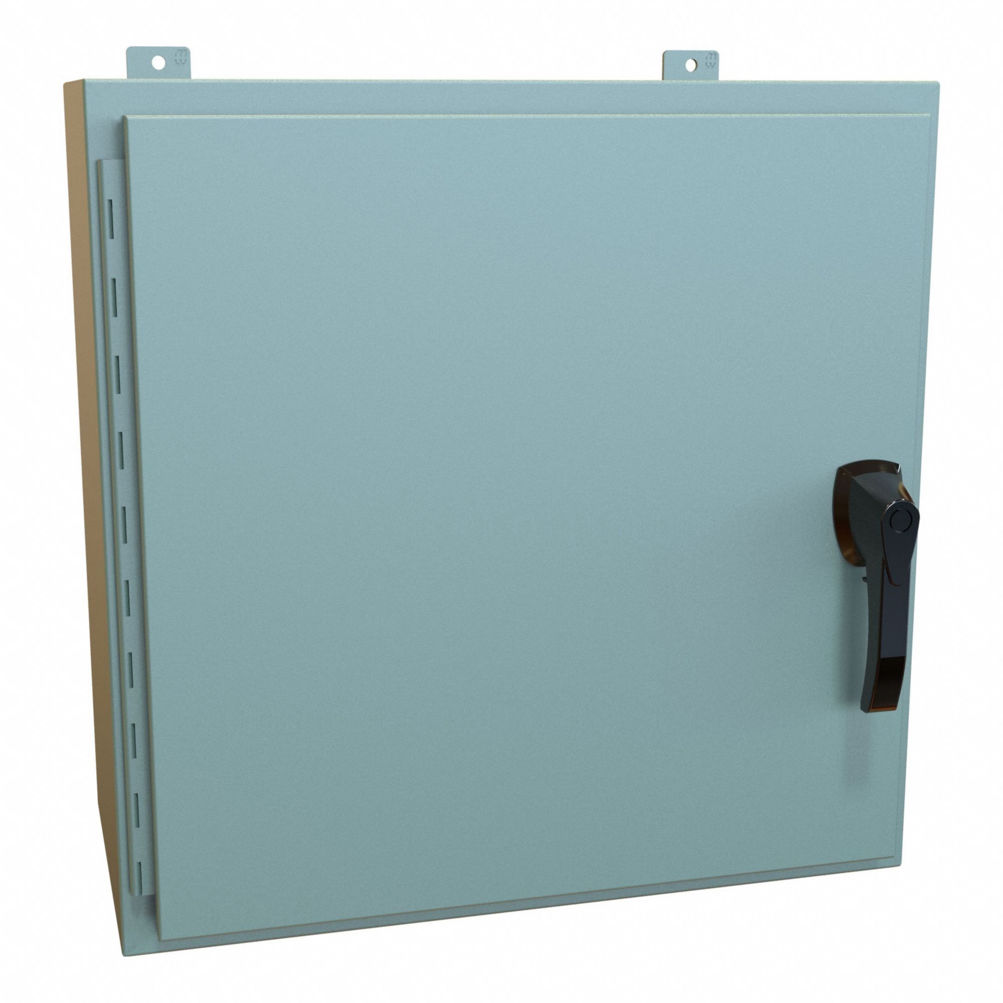 Enclosure: Steel, 24 in x 24 in x 12 in, NEMA 12/13/3R/4, Solid Cover, Hinged