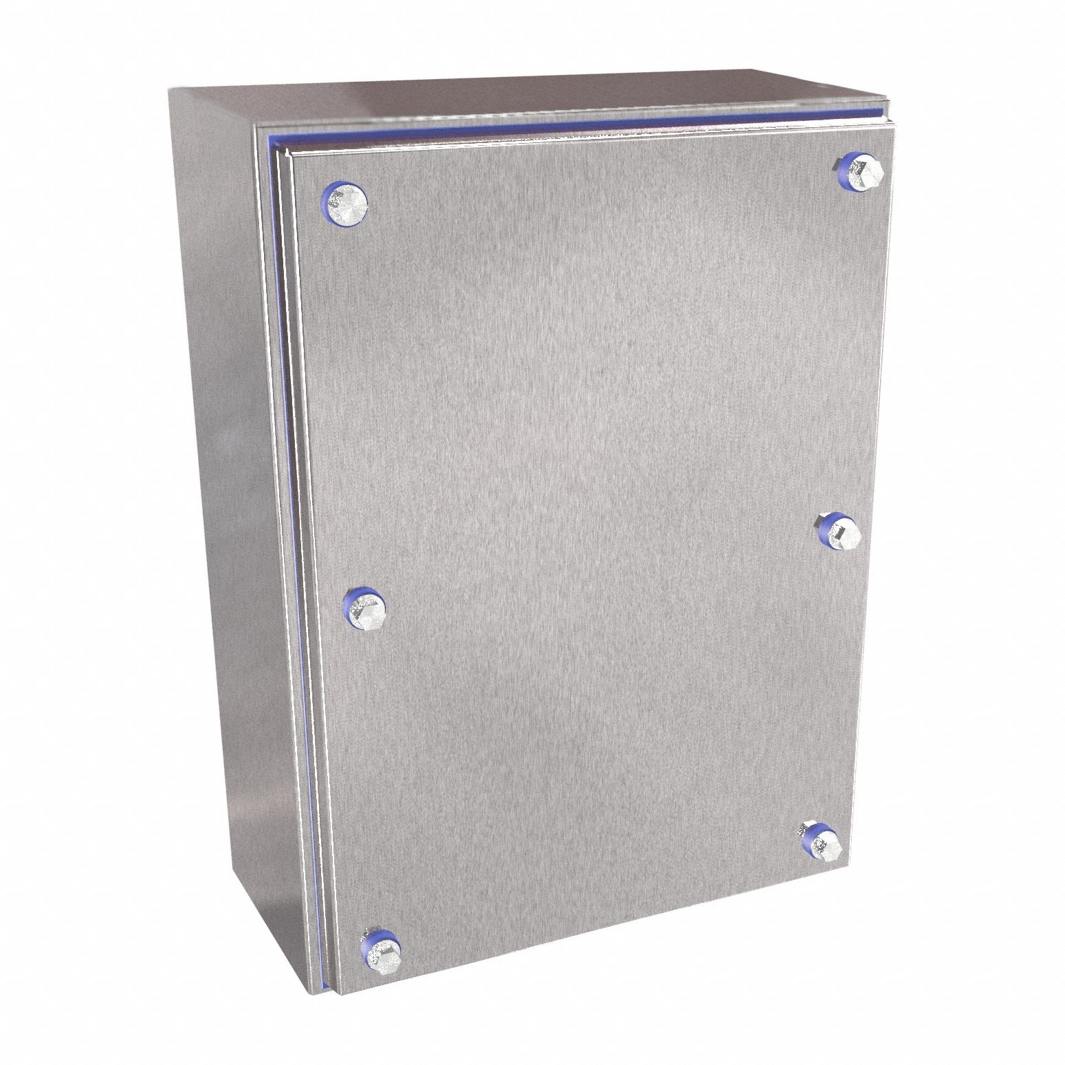 Enclosure: 304 Stainless Steel, 11 in x 8 in x 4 in, NEMA 12/3R/4/4X, Solid Cover, Screw On