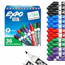 Dry Erase Markers Assorted PK36