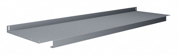 Lower Shelf: 48 in Overall Wd, 14 in Overall Dp, Gray, Steel, Includes Mounting Hardware