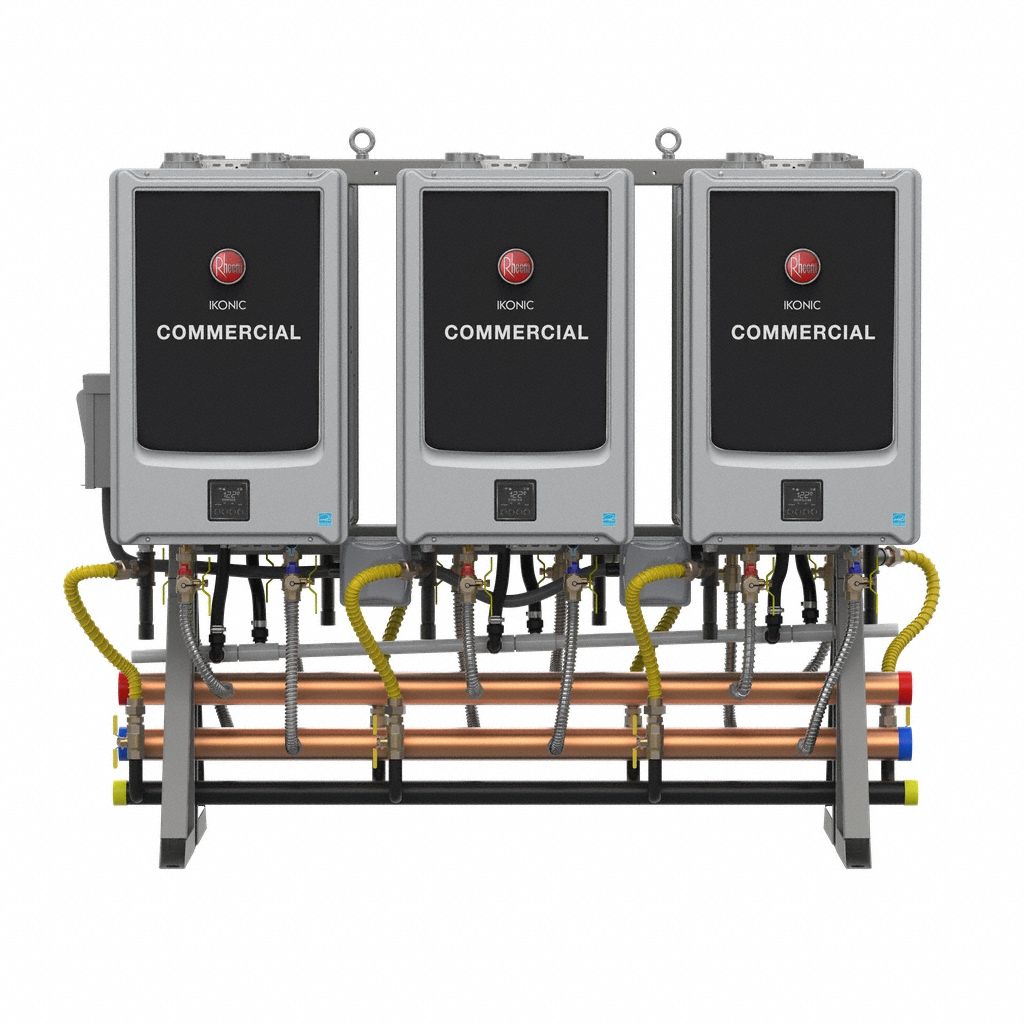 Gas Tankless Water Heater: Indoor, 3 Units, Freestanding, LP, 1, 199, 400 BtuH, 16.6 gpm