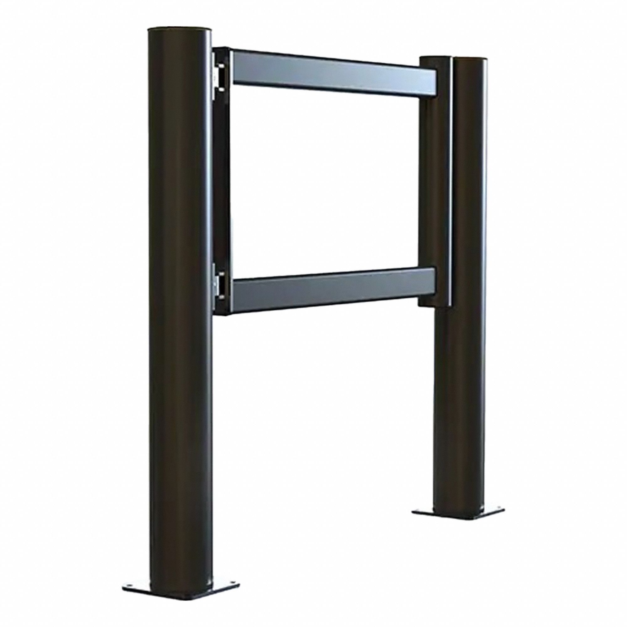 Swing Gate Post: 44 1/2 in Post Ht, Unfinished, Polypropylene, Black