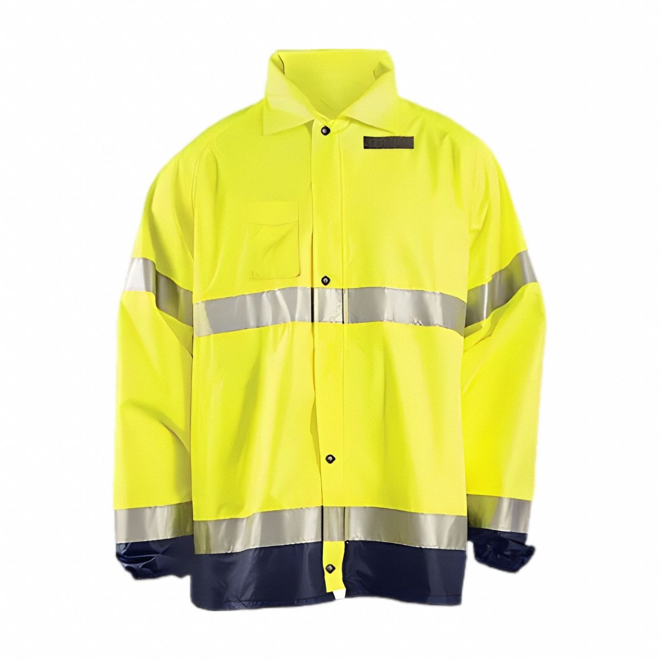 Rain Jacket: Horizontal, 3XL, Yellow, Zipper with Storm Flap, 2 Pockets, Jacket Jacket