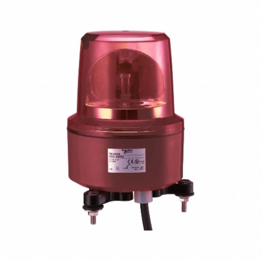 Beacon Light: Red, LED, 120V AC, 5 1/8 in Overall Dia, 5 1/8 in Overall Ht