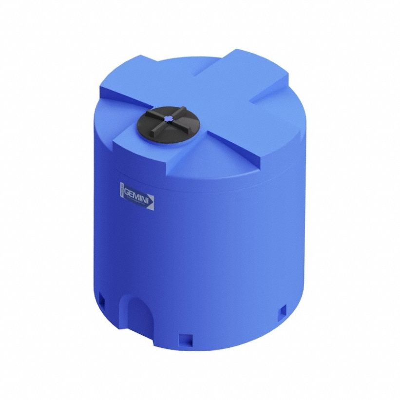 Storage Tank: Double Wall, Vertical, 500 gal, Closed Top, 3/8 in Wall Thick