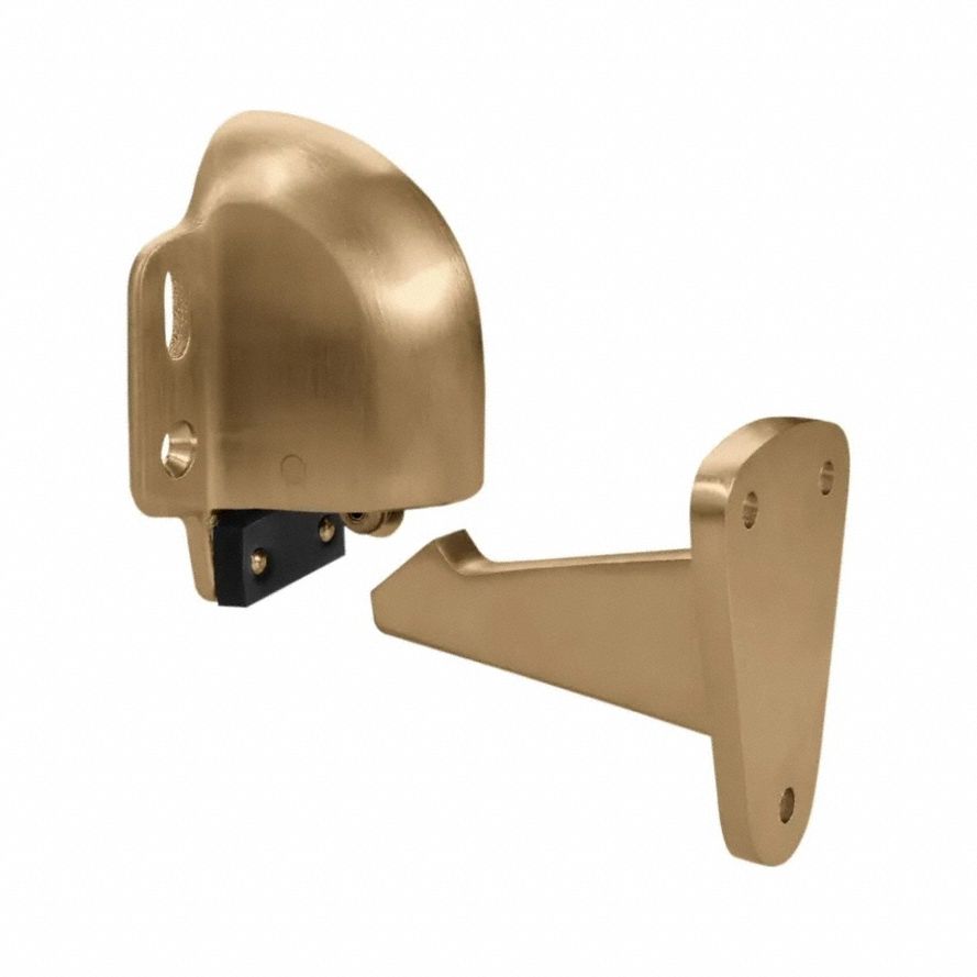 Automatic Door Holder: Wall - Mounted, Brass