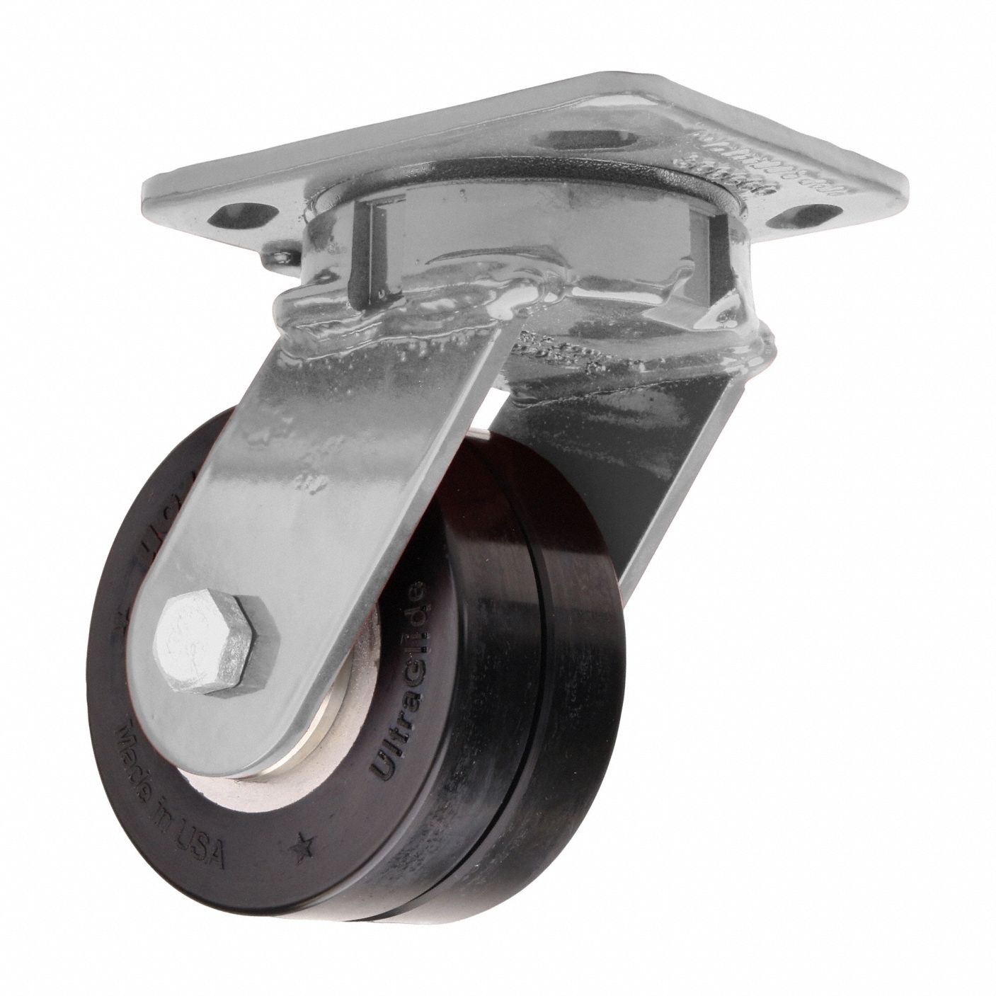 HAMILTON CASTER & MFG. CO., 4 in Wheel Dia., 1,200 lb, Plate Caster