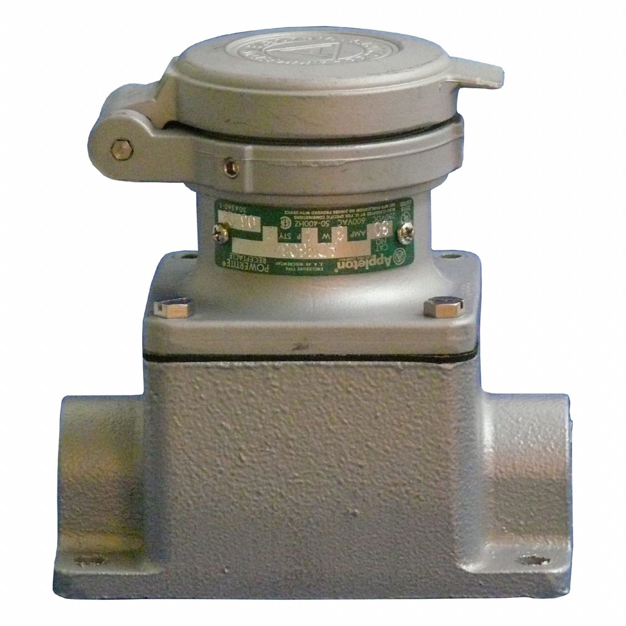APPLETON ELECTRIC, Gray, 250V DC/600V AC, Pin and Sleeve Receptacle ...