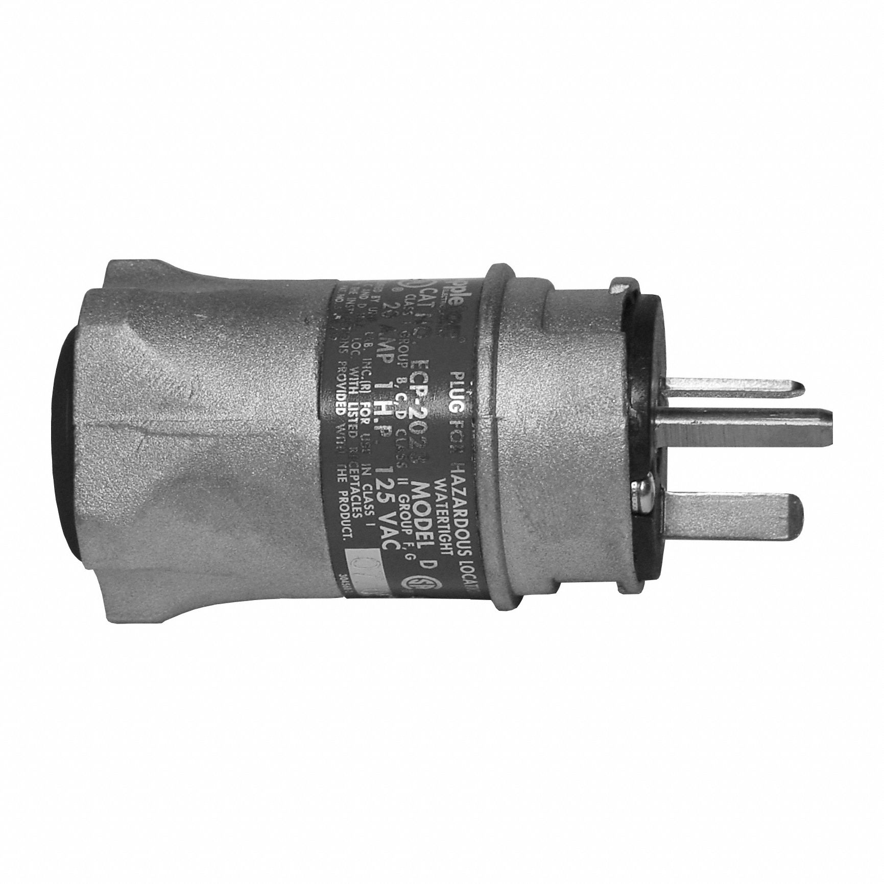 Straight Blade Plug 2 hp 20 A Gray