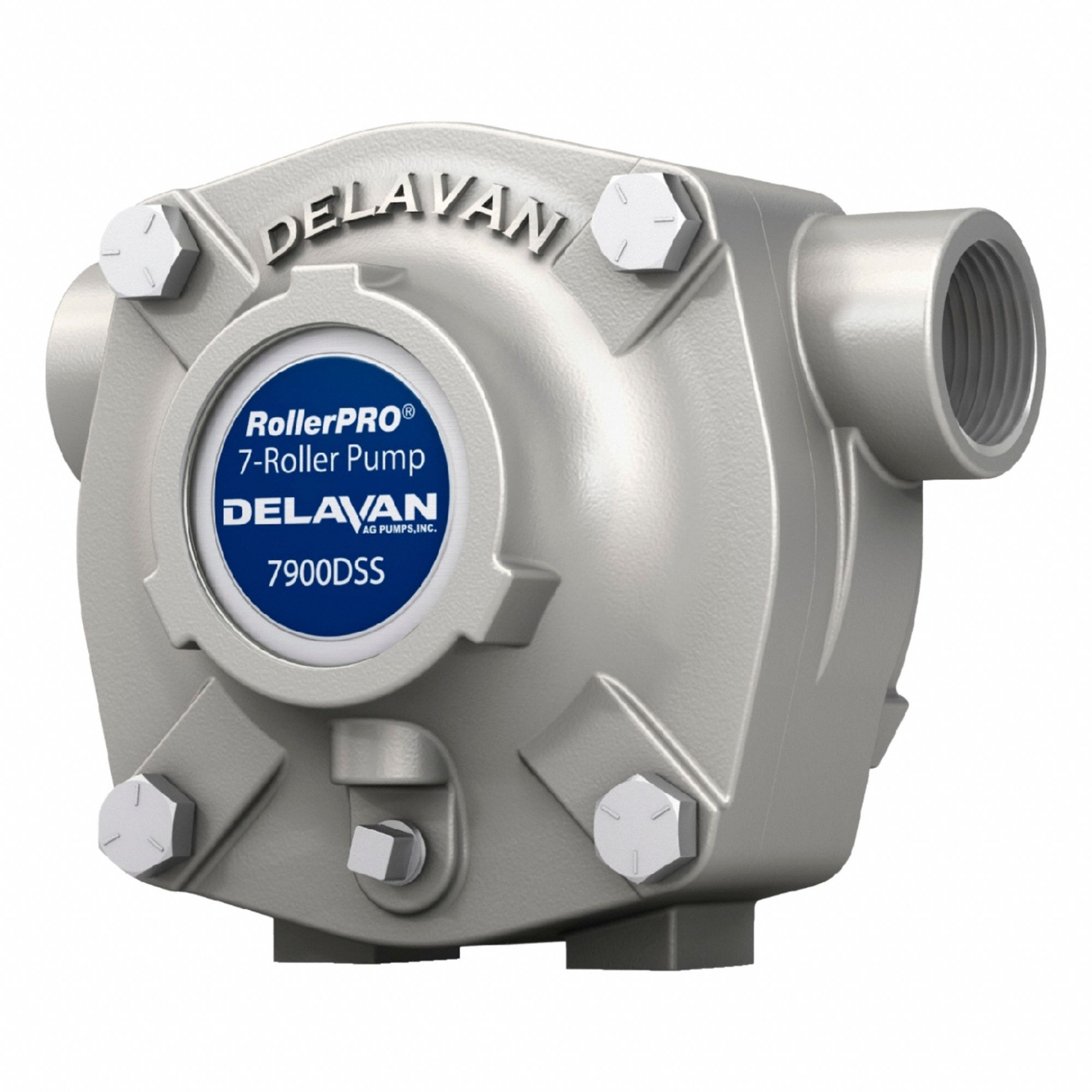 Roller Spray Pump: CI Housing, 7 Rollers, PP Coated Steel Rollers, 22.5 gpm, CCW, 150 psi