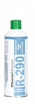 CHEMPENN Refrigerant: R-290, HC, A3, 10.6 oz Cylinder, White (MPN 111035). Key specifications — Application: Refrigerators; Brand: CHEMPENN.