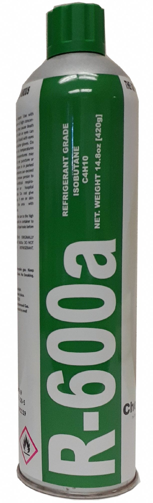 CHEMPENN Refrigerant: R-600A, HC, A3, 14.4 oz Cylinder, White (MPN 111032). Key specifications — Application: Refrigerators; Brand: CHEMPENN.