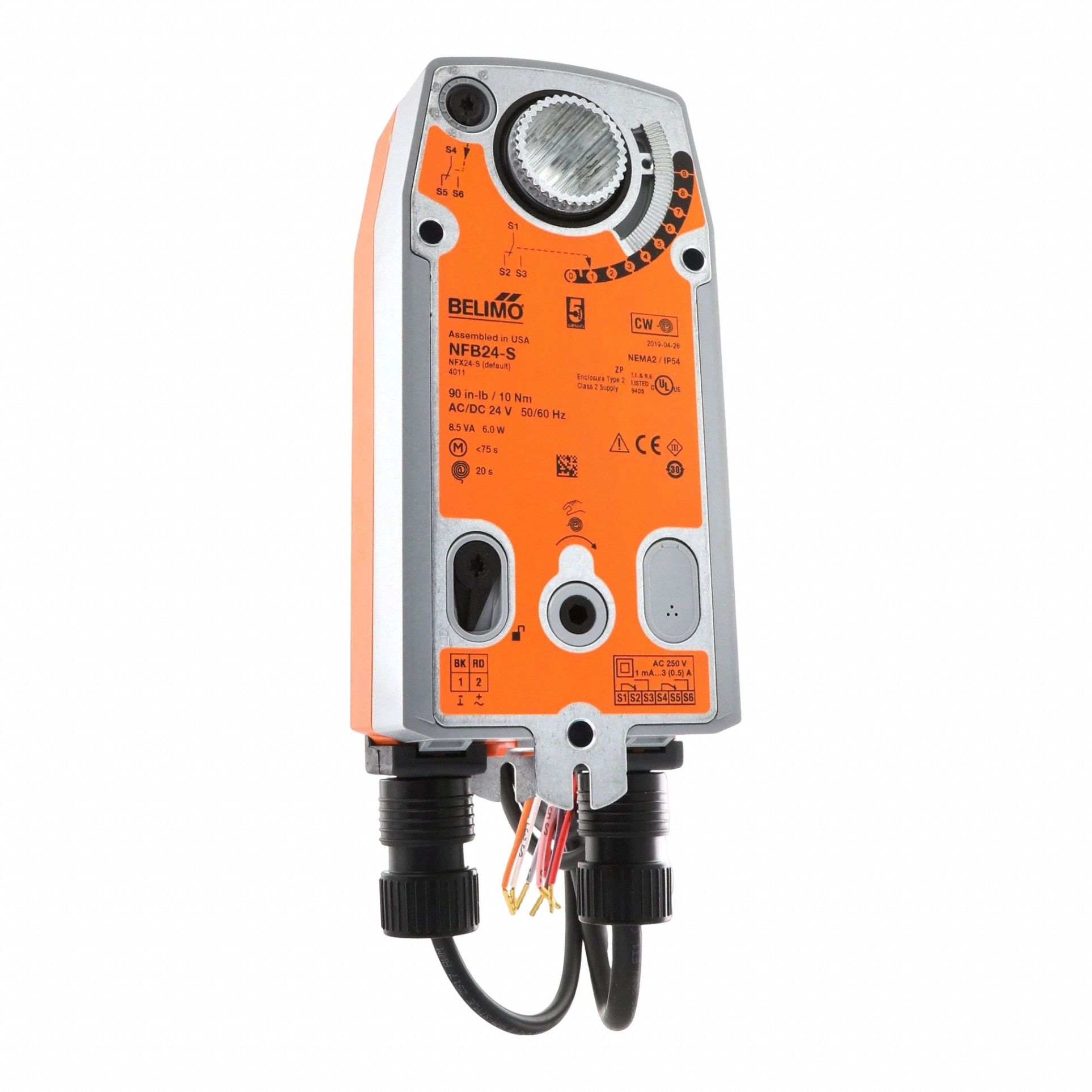 24v SR 95 Damper Act W/AuxSw