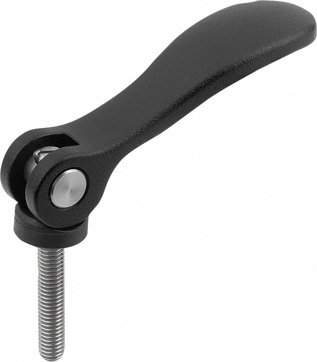 Cam Handle: Adjustable, Aluminum w/ SS Thread, #10-24, 30 mm Thread Lg, 52.3 mm Handle Lg