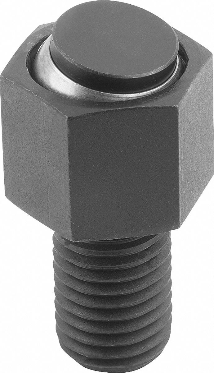 Threaded Gripper w/Flat Pad: Steel Pad, M10, 15 mm Thread Lg, 10 mm Pad Dia, 19 kN Max Load