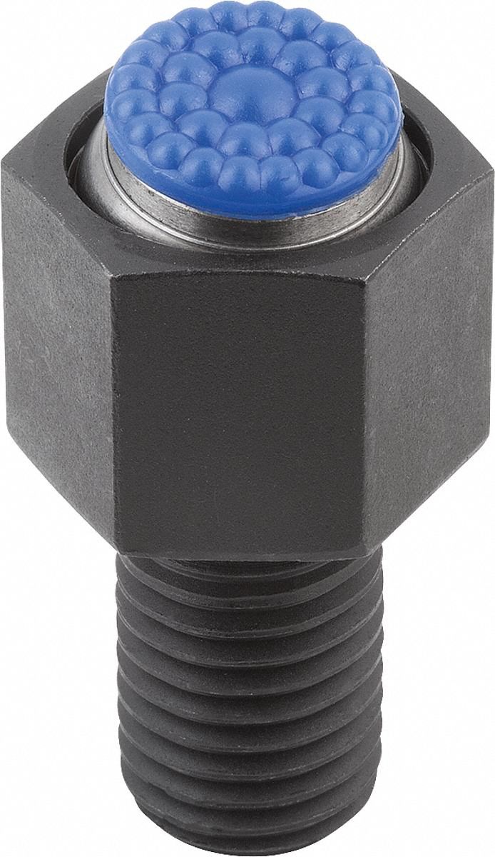 KIPP, M16, 25 mm Thread Lg, Threaded Gripper w/Polyurethane Pad ...