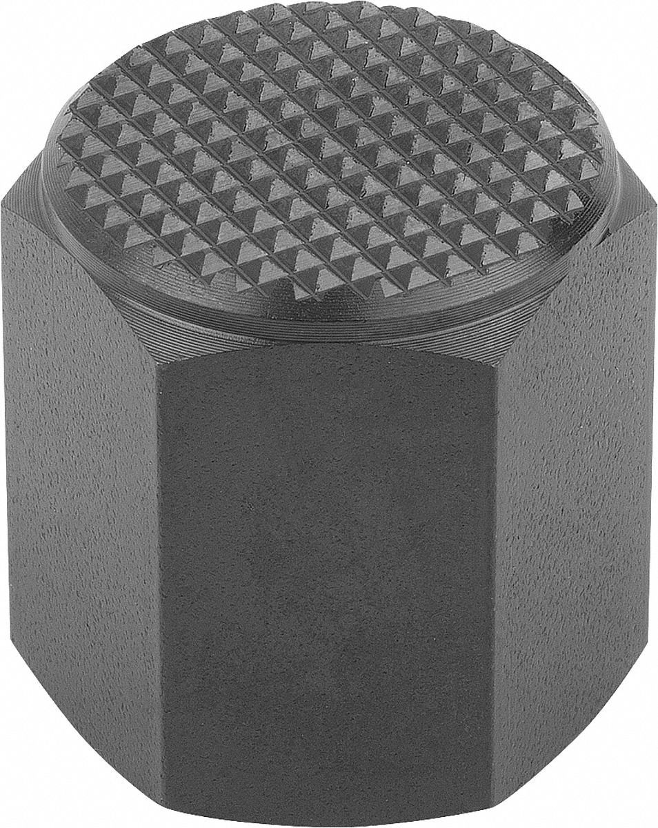 Tapped Positioning Foot w/Serrated Face: Internal Threads, Serrated, M10 Thread Size, Steel